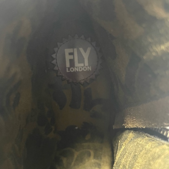 Fly London Yime Two-Tone Brown and Tan Patchwork Wedge Boots Size 39EU/8.5US - Picture 12 of 15